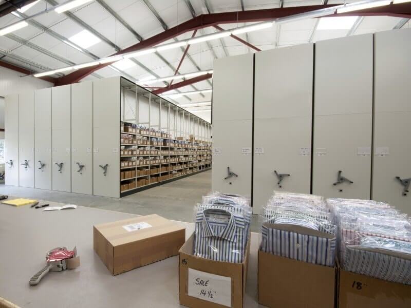 custom mobile shelving storage solutions for warehouse